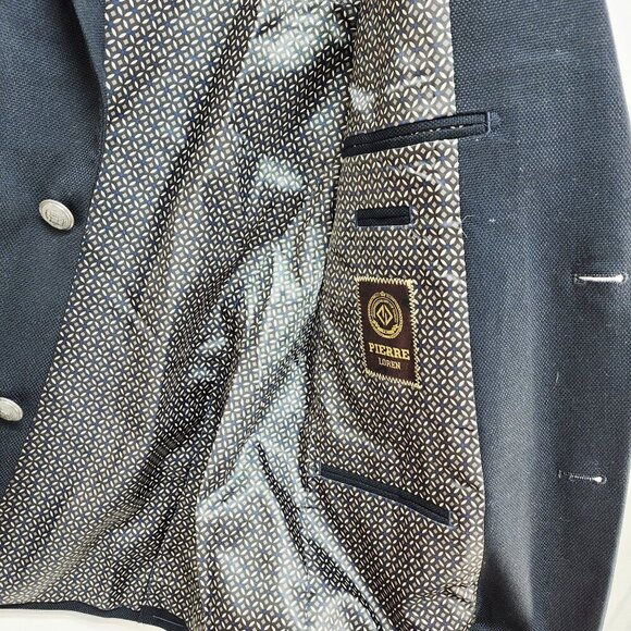 Pierre Loren Mens Navy Blazer 36R Superior 150S Classic Fit Polyester Blend - Picture 11 of 11